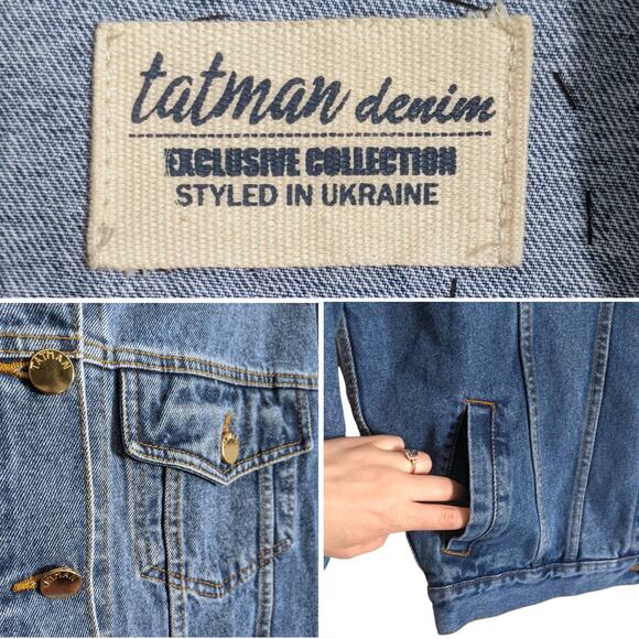 Tatman Handmade Hand-Painted Vogue Denim Jacket, Size M/L - Picture 9 of 9